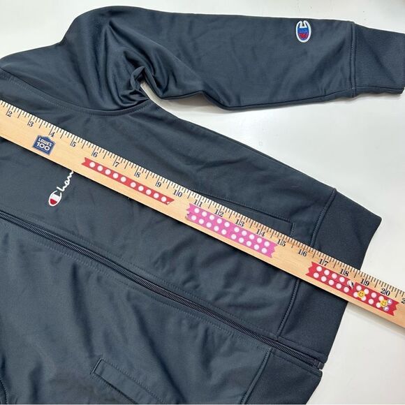 Champion Gray Track Jacket Long Sleeve Full Zipper Small - Picture 4 of 6